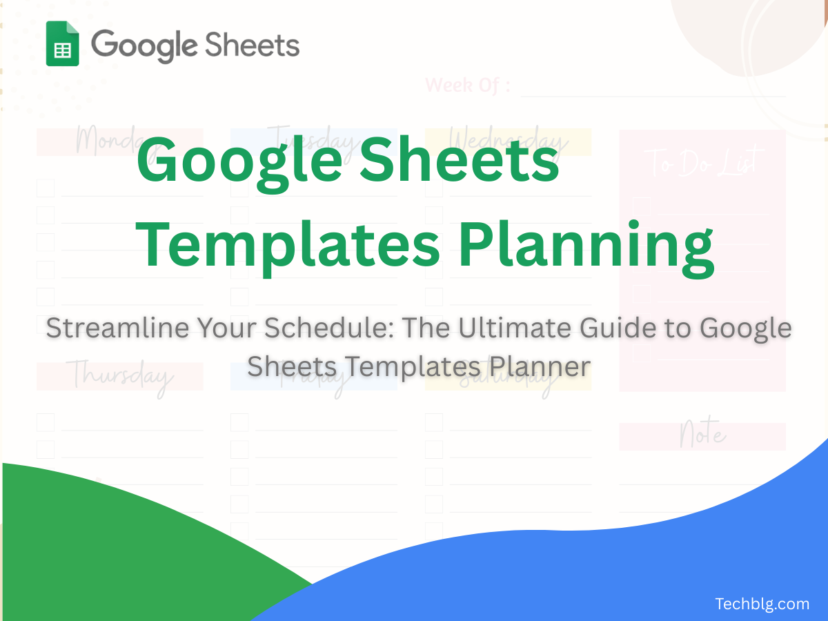 Google Sheets templates Planner