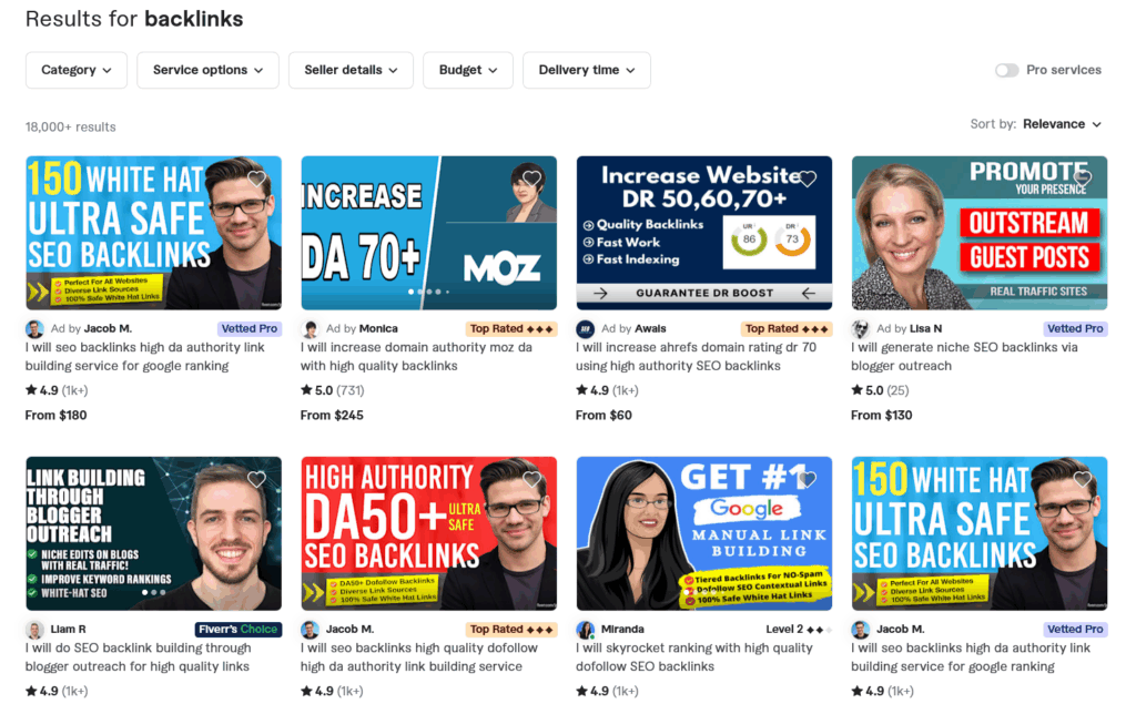 Top Fiverr Backlink Services 